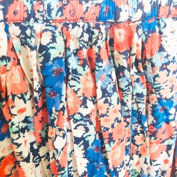 AEROPOSTALE Boho Floral Print Circle Skirt With Elastic Waist Pink Size Small - Picture 6 of 8